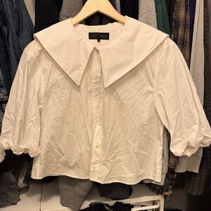 White Zara Collared Women's Top